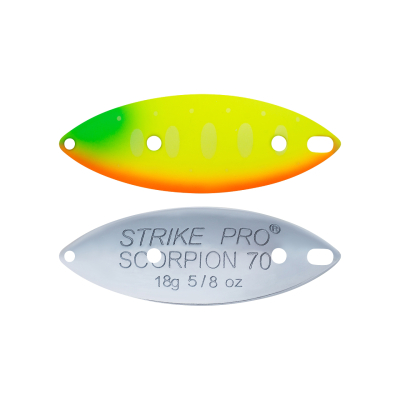 Блесна колеблющаяся Strike Pro Scorpion Double 70M двойник-незацепляйка, 18.0гр, 7.0см ST-08BD #A178S