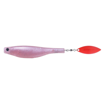Приманка силиконовая с лепестком Aboa Dartspin 14см UV Pink-red