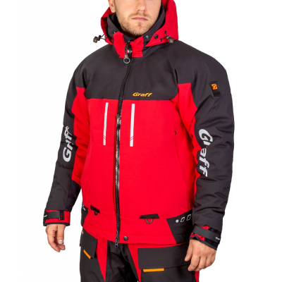 Костюм-поплавок рыболовный зимний Graff 215-О-В-4 ( до -15, красный) р-р 2XL/176-182