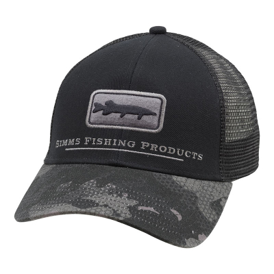 Кепка Simms Musky Icon Trucker, Hex Flo Camo Carbon