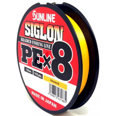 Плетёный шнур Sunline Siglon PEx8 Orange 150m #2/35LB