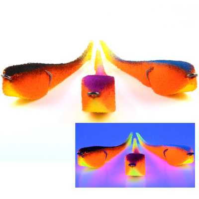 Мормыш Набор Классических Поролоновых рыбок с поджатым двойником №4 (цв. 18,19,20), длина 9 см, 3 шт/упак