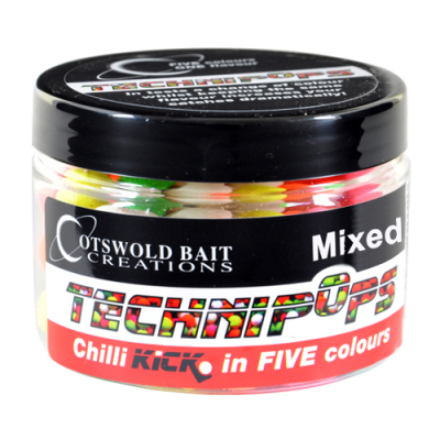 Бойлы плавающие Cotswold Baits Technipops Chilli Kick 5 colours 10mm, 15mm & Dumbells 150ml CB0223 (острый перец)