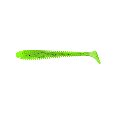 Силиконовая приманка Pike Hunter Ribbed Worm 89 цвет Clear Green (UV)