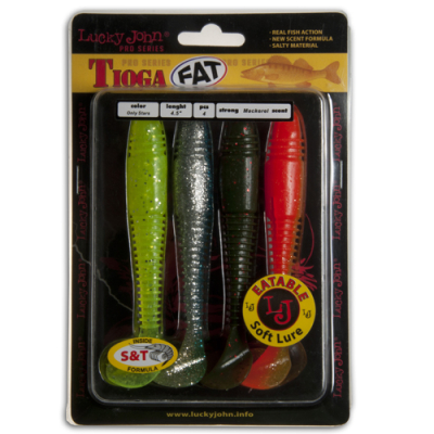Виброхвост Lucky John Pro Series Tioga Fat 4.5 цв. MIX1