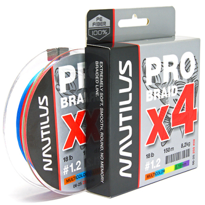 Шнур Nautilus Pro Braid X4 Multicolor d-0.12 5.5кг 12lb 150м