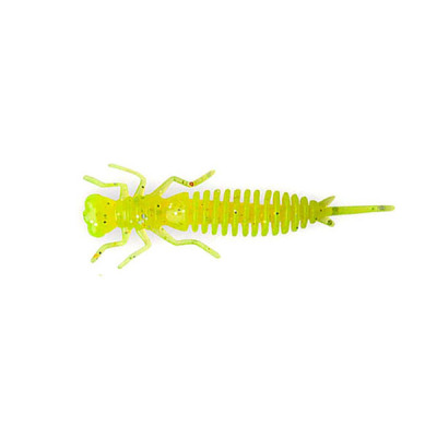 Силиконовая приманка Garry Angler Larva 2" 10 шт/Икра цвет #Салатовый с блестками