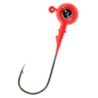 Джиг крашеный "Шар с глазом 3D" 14 гр, кр-к VD-077 Gamakatsu Ni №3/0, цв. 01-красный GCB-077-3/0-14-01