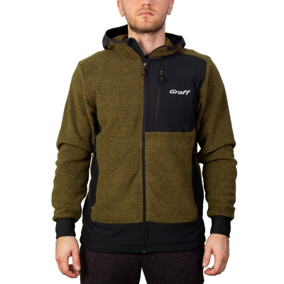 Кофта флисовая Graff (233-P-BL-13) коричневая р. 3XL