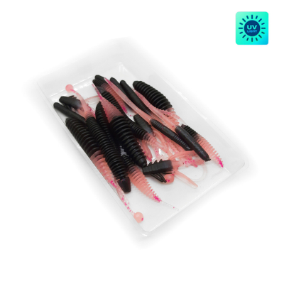 Силиконовые приманки Chuper Trout Mix 2.1 Black+ Gloss pink