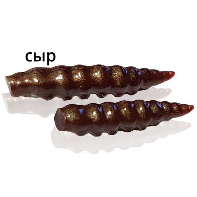 Мягкая приманка MF_pro Личинка 3.5 см - 10шт. коричневый сыр