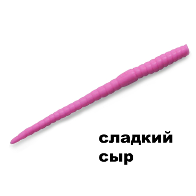 Силиконовая приманка Crazy Fish MF Classic Worm 2.8" 67-70-53-9 сладкий сыр цв. white pink (бело-розовый)