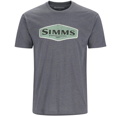 Футболка Simms Logo Frame T-Shirt, Titanium Heather, L