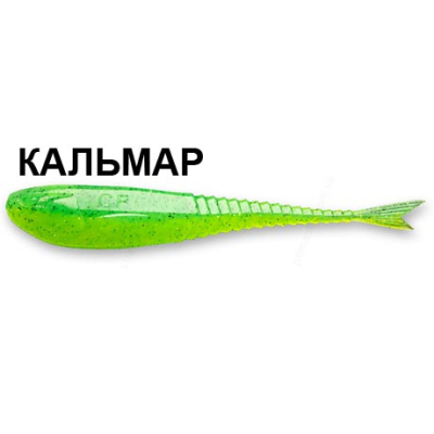 Силиконовая приманка Crazy Fish Glider 2.2" 35-55-7D-6 кальмар цв. lime-chart (лайм-шартрес)