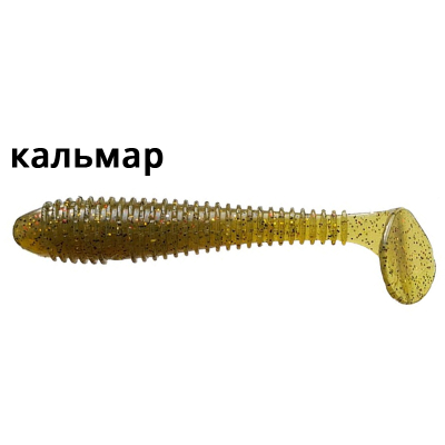 Силиконовая приманка Crazy Fish Vibro Fat 3.2" 73-80-1-6 кальмар цв. olive (оливка)