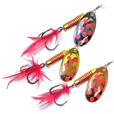 Блесна вращающаяся Lucky John Spin-X Round 04 11,0гр. цв. CR/GR/SR 3шт. набор