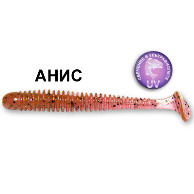 Силиконовая приманка Crazy Fish Vibro Worm 3" 11-75-13-1 анис цв. purple pepper (пурпурный перец)
