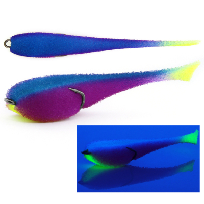 Мормыш Классическая Поролоновая рыбка с поджатым двойником 8 см, цв. 23, 3 шт/упак