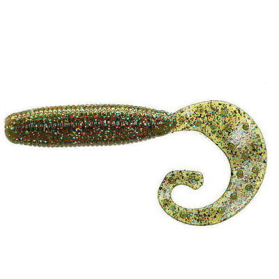 Силиконовая приманка Reins Fat G Tail Grub 4" цв. #009 Green Pumpkin All Stars