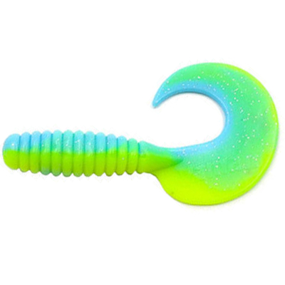 Силиконовая приманка Yaman Pro Spiral 2.5" цвет #18 - Ice Chartreuse (уп.10 шт)