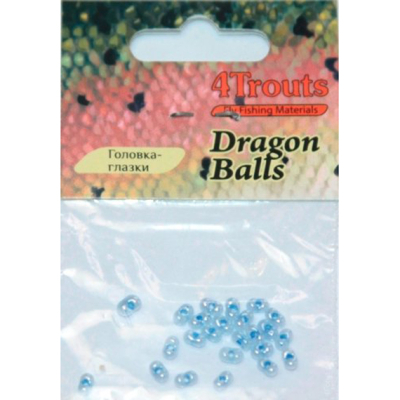 Головка-глазки Dragon balls (4Trouts) 3,5мм, 24шт Голубой перламутр 