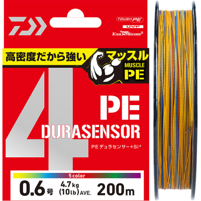 Плетеный шнур Daiwa UVF PE Dura Sensor 4Braid +Si² [10m x 5colors] 200m #4 (46lb)