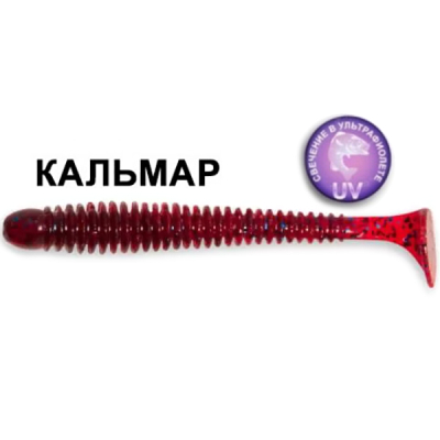 Силиконовая приманка Crazy Fish Vibro Worm 3" 11-75-73-6 кальмар цв. blue ruby (синий рубин)