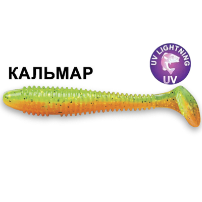 Силиконовая приманка Crazy Fish Vibro Fat 4.7" 39-120-5d-6 кальмар цв. orange-chart (оранж-шартрес)