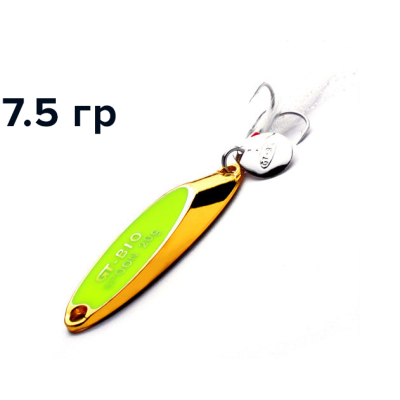 Блесна GT-BIO Super Bevel c мухой, 5см, 7.5гр, золото с  желтым