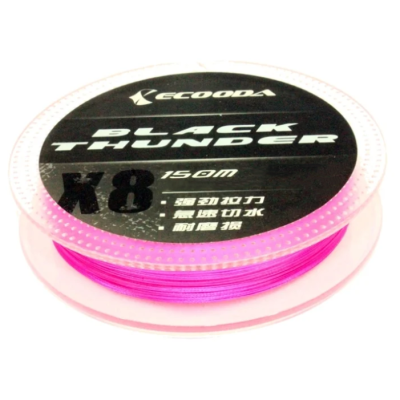 Шнур ECOODA Black Thunder PEX8 150 м (#1.0 0.16мм 28Lb 12.6кг) цвет розовый