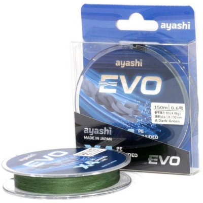 Плетенный шнур Ayashi EVO-X4 Dark Green 150m d-0,132mm