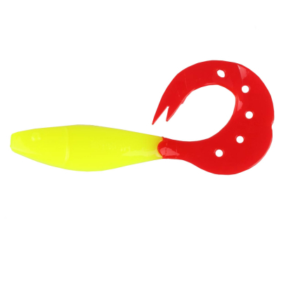 Силиконовая приманка Helios Kasandra 4" 29/10,9см Acid lemon & Red 5шт. (HS-34-029)