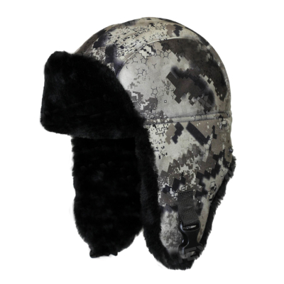 Шапка-ушанка NovaTex «Умка» (алова, коричневый тетрис)