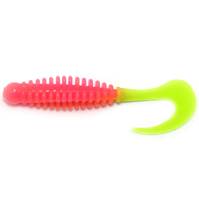 Силиконовая приманка Boroda Baits Phantom 85 mm ЯРКО-РОЗОВЫЙ/ШАРТРЕЗ (Acid Pink/Chartreuse)