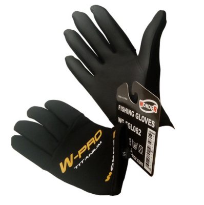 Перчатки рыболовные Wonder Gloves W-Pro черные WG-FGL062 M