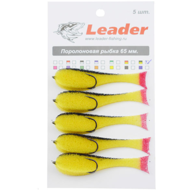 Поролоновая рыбка Leader 65 мм. кр. 4 желто-черная