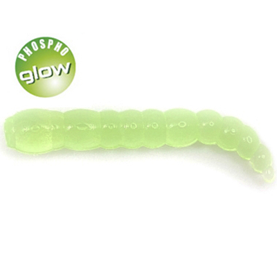 Силиконовая приманка Boroda Baits Kora Buba цвет Бледно-зелёный , 12 шт./уп. (GLOW - светонакопительный)