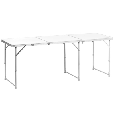Стол складной трехсекционный 180х60х70 (алюминий) без чехла Nisus (Т-N-625-A)