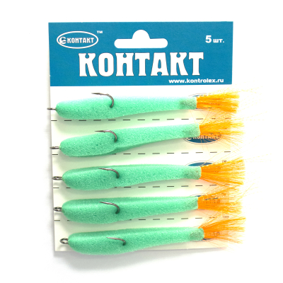 Поролоновая рыбка Контакт (откр двойник), 8 см зеленая