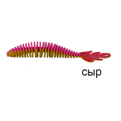 Силиконовая приманка MF_pro Ribs swim 2" - 4,5см. Pink/YEllow Сыр