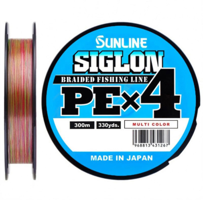 Плетёный шнур Sunline Siglon PE×4 300m (Multicolor) #4/60LB