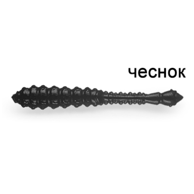 Силиконовая приманка Ojas Bony Leech 48, Black Widow, 16шт/банка, аромат Чеснок