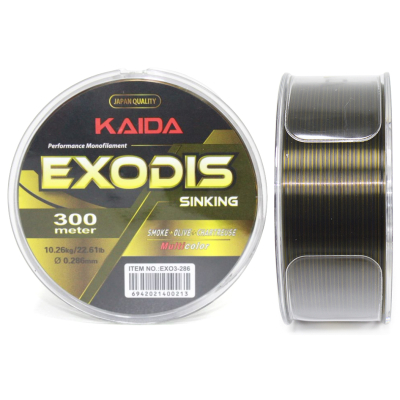 Леска Kaida EXODIS Sinking цв.multicolor 300м 0,261мм 8,82кг