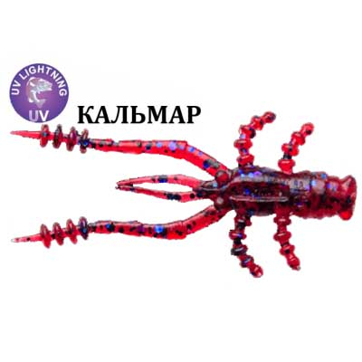 Силиконовая приманка Crazy Fish Crayfish 26-45-73-6 кальмар цв. blue ruby (синий рубин)