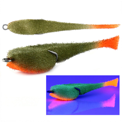 Мормыш Классическая Поролоновая рыбка с поджатым двойником 14 см, цв. 41 - крючок № 4/0