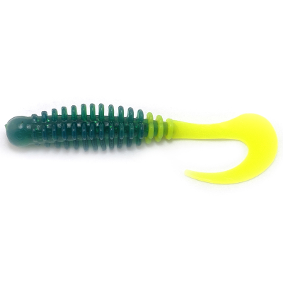 Силиконовая приманка Boroda Baits Phantom 85 mm ИЗУМРУД/ЛИМОН (Emerald/Lemon)