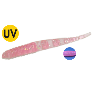 Мягкая приманка MicroFishing Micro Worm 1.5" 10шт Розовый-Креветка