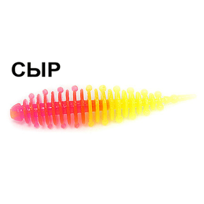 Мягкая приманка Boroda Baits Ayra Double Color цв. Ярко-розовый/Лимон, аттр. Сыр, 8 шт./уп.