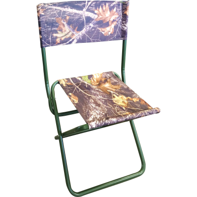 Стул туристический "Следопыт" складной со спин., сред. 350х470х810мм, труба сталь 20х1мм (лес)