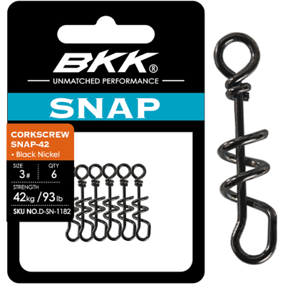 Застежка BKK Corkscrew Snap-42 (Black Nickel) (D-SN-1182) - 3# (6шт)